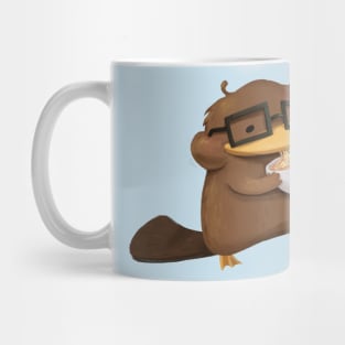 Nerdy Platypus Eating Ramen Noodles Mug